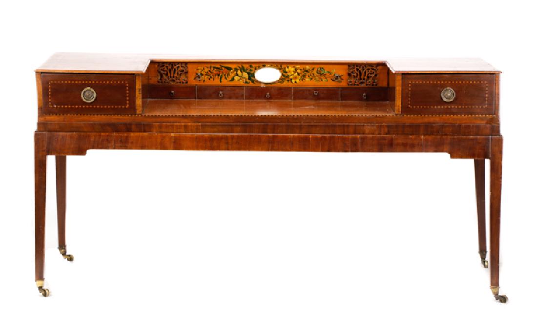 English Marquetry Spinet Desk, G. Astor & Co. (1 of 10)