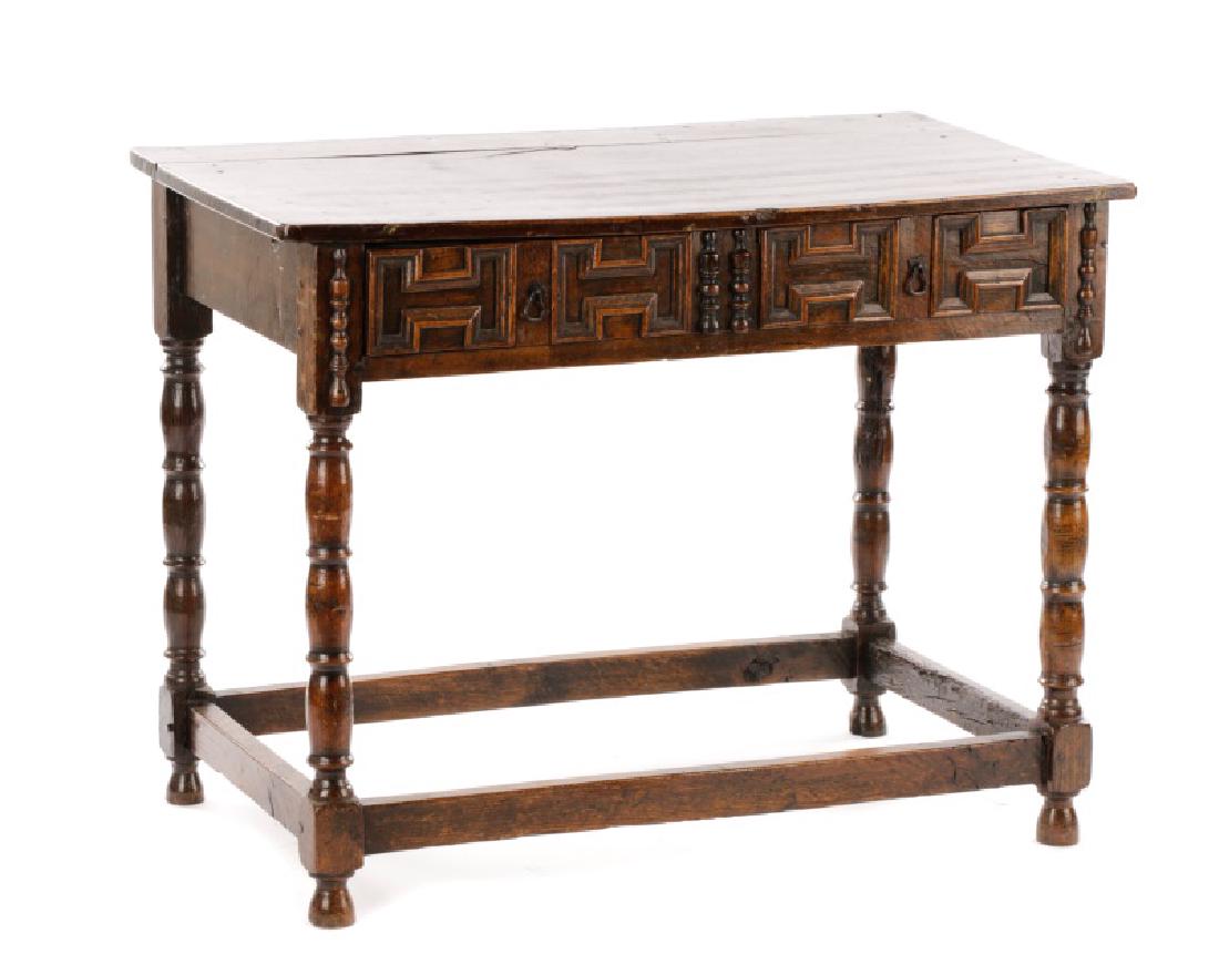 English Carved Oak Jacobean Style Table (1 of 7)
