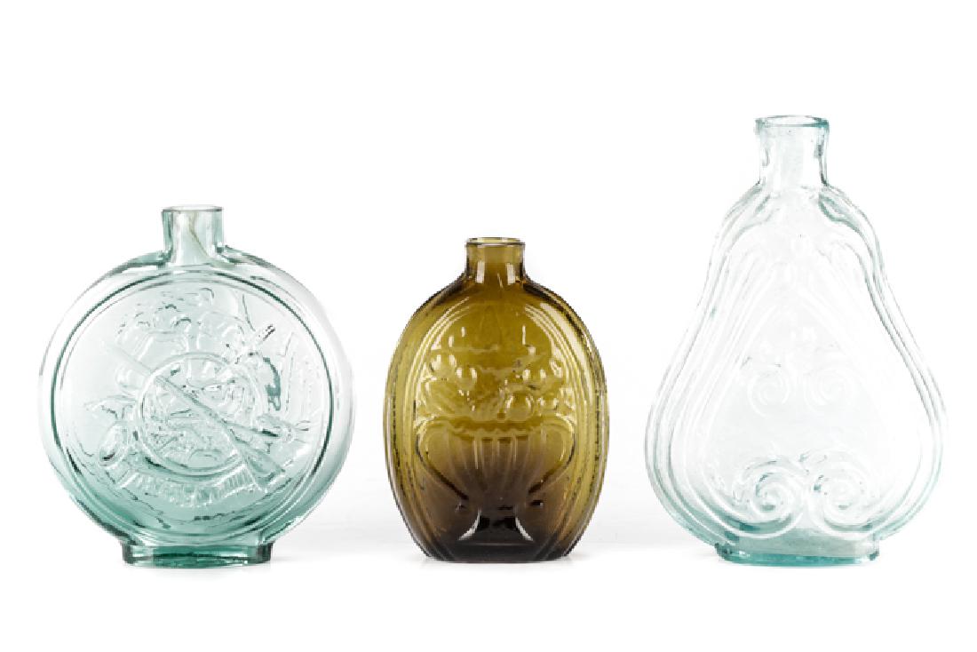 Group of 3 Early Blown Glass Flasks (1 of 9)