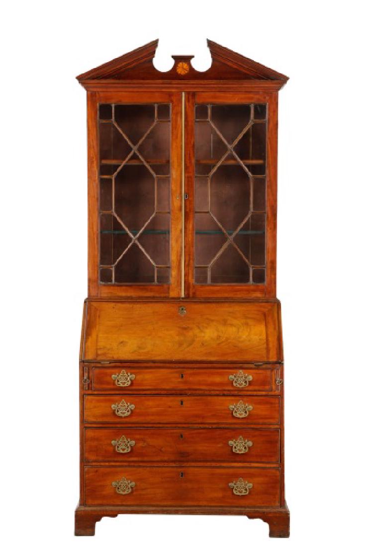 Georgian Mahogany Inlaid Secretary Bookcase (1 of 10)