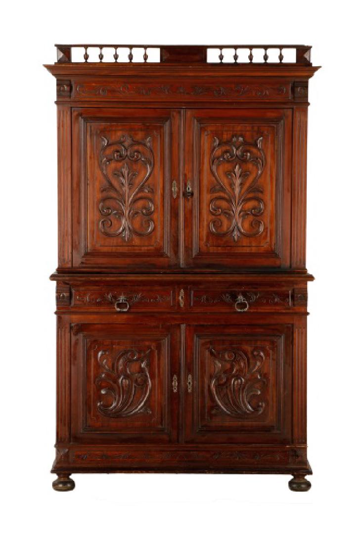 Continental Baroque Style Carved Oak Cabinet (1 of 9)