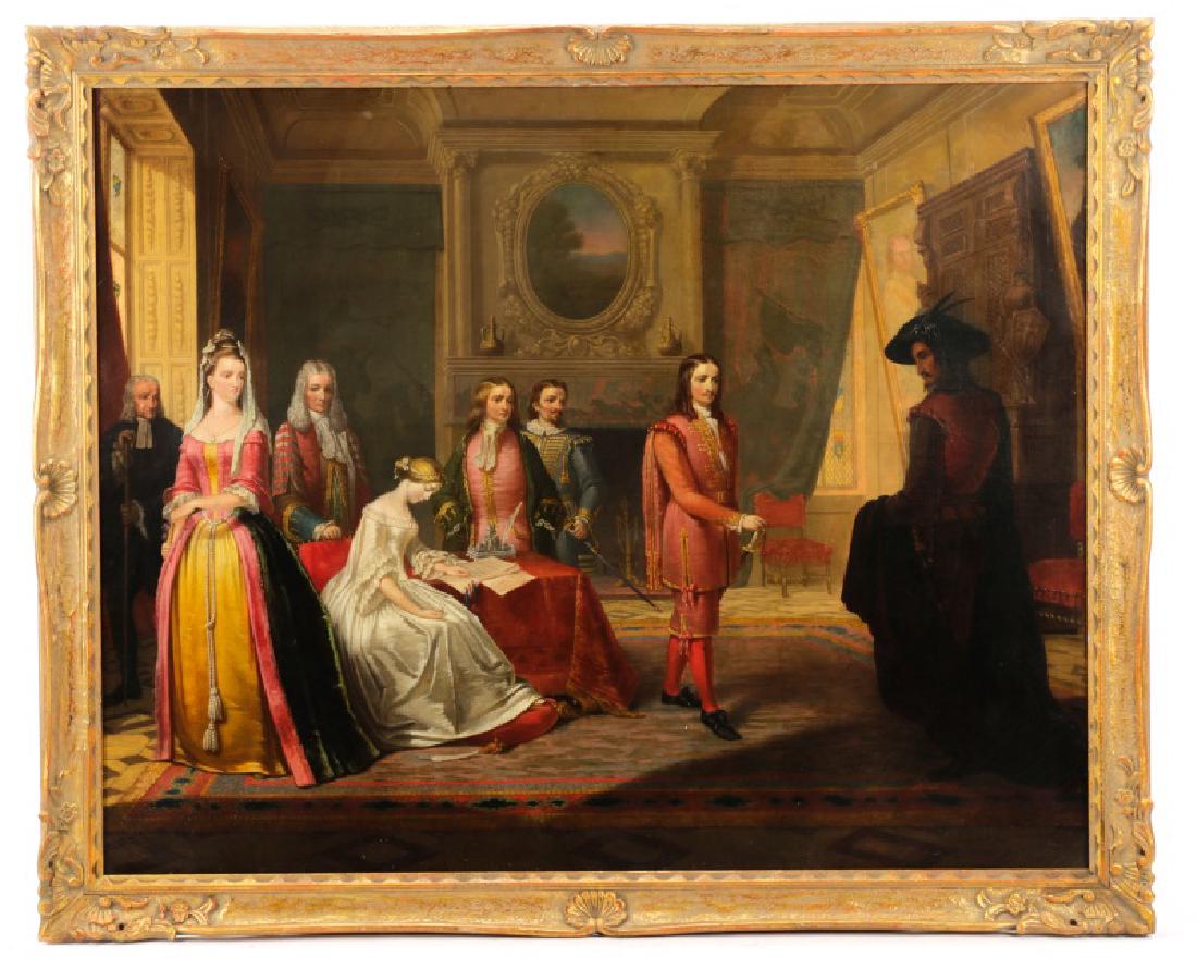 1862 American Oil Interior Scene by Thomas Spear (1 of 10)