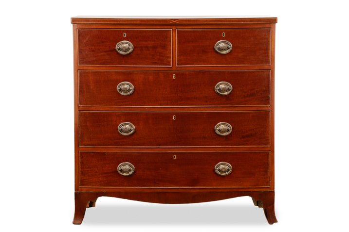 English Georgian Mahogany Bowfront Dresser (1 of 10)
