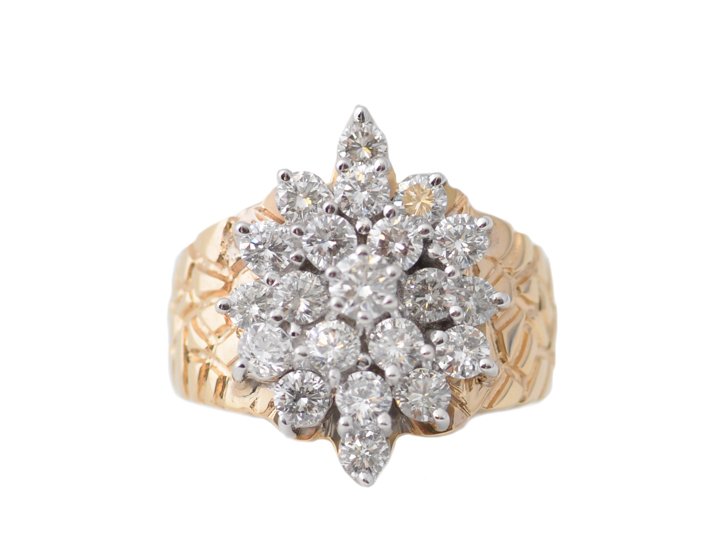 Ladies 14k Yellow Gold & Diamond Cluster Ring (1 of 1)