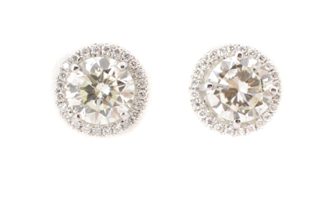 Ladies Classic 14k White Gold & Diamond Studs (1 of 1)
