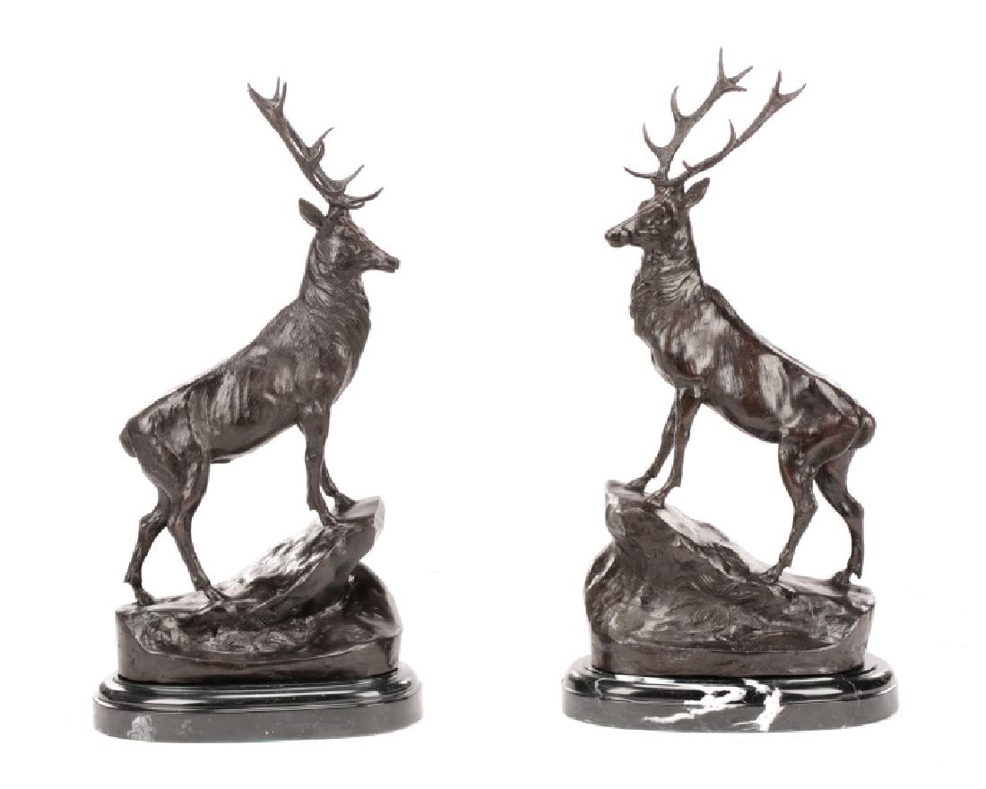 After Jules Moigniez, Pair of Bronze Stags (1 of 10)