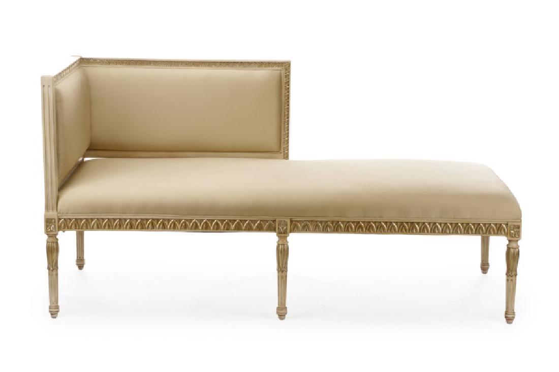 Continental Neoclassical Beige & Silvered Recamier (1 of 6)