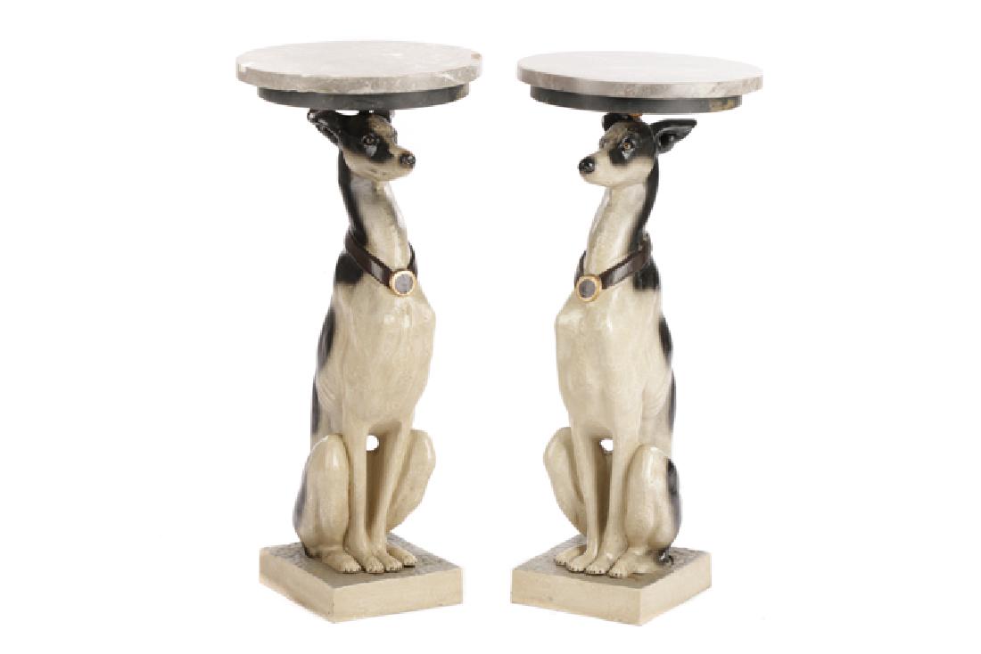 Pair of Cast Iron Whippet Form Pedestals (1 of 7)