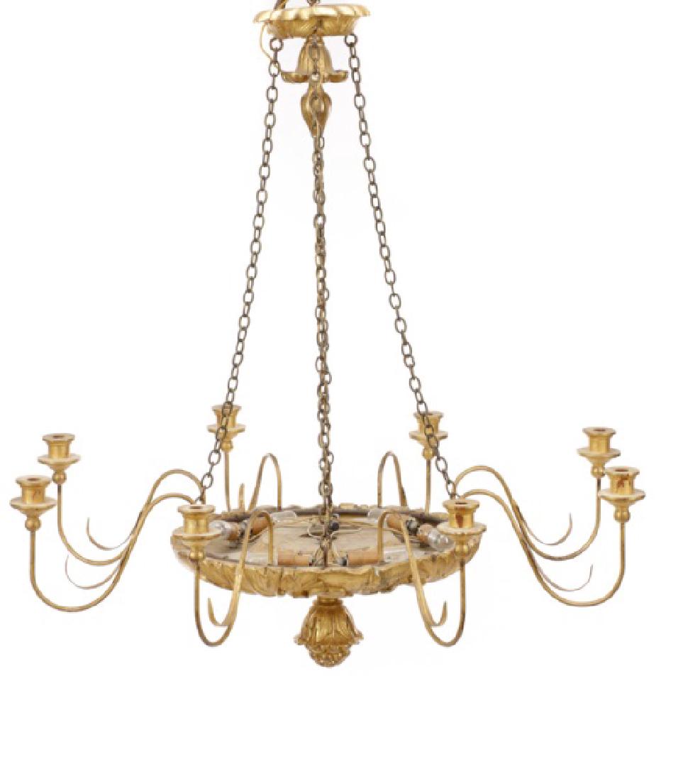 Neoclassical Style Giltwood 8 Light Chandelier (1 of 7)