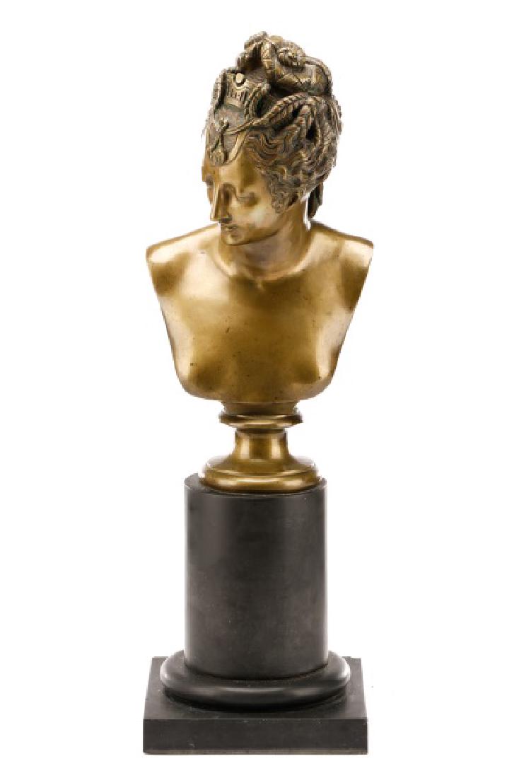 Bronze Figural Bust, Young Woman in Tiara, 19th C (1 of 9)
