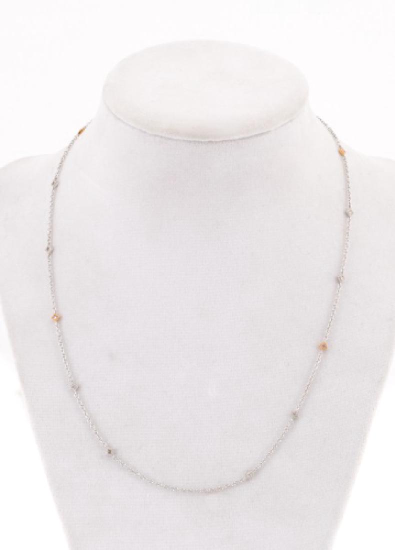 Ladies 18k Two Tone Gold & Diamond Chain Necklace (1 of 1)