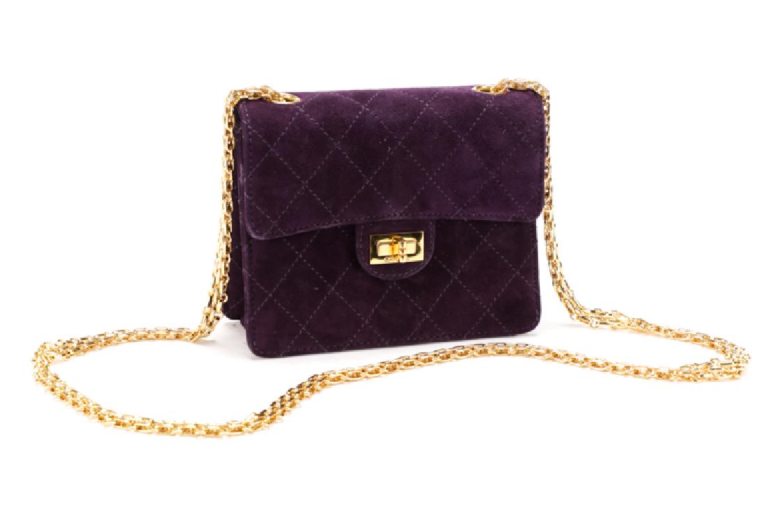 Chanel Quilted Suede Mini Classic Square Flap Bag (1 of 8)
