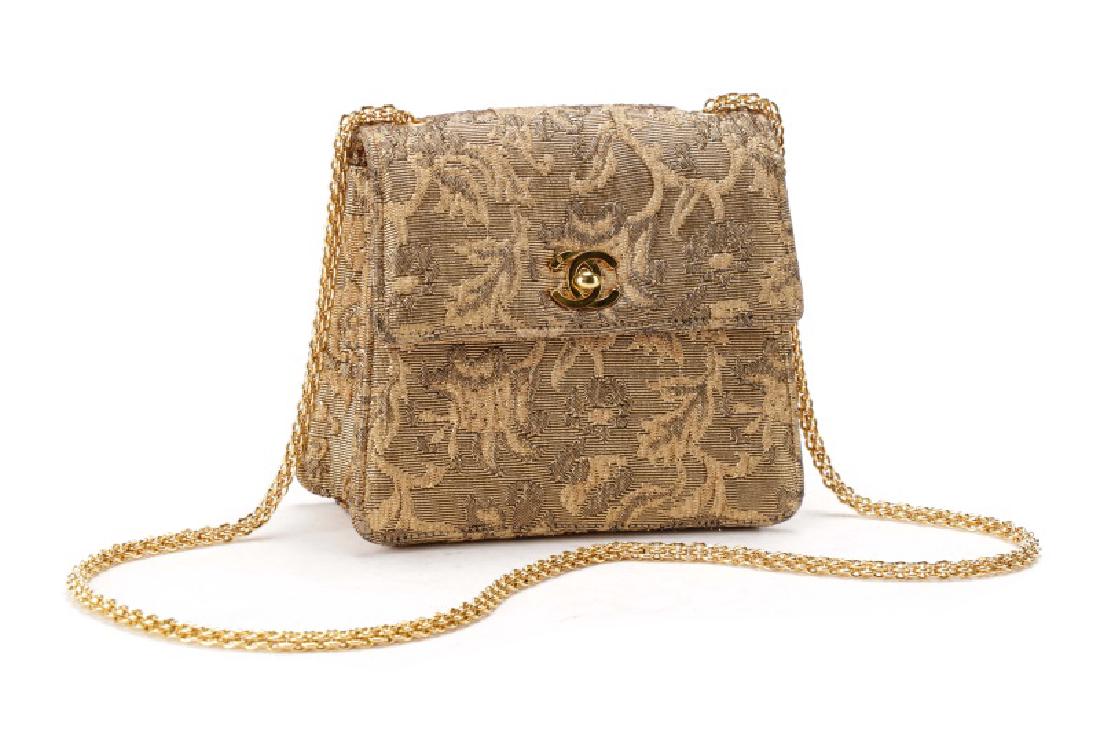 Chanel Gold Brocade Mini Flap Evening Bag (1 of 10)