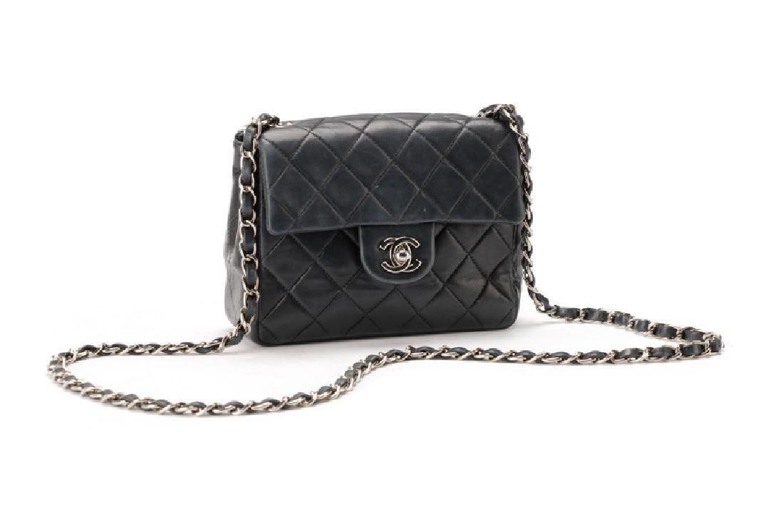 Chanel Navy Quilted Lambskin Mini Classic Flap Bag (1 of 10)