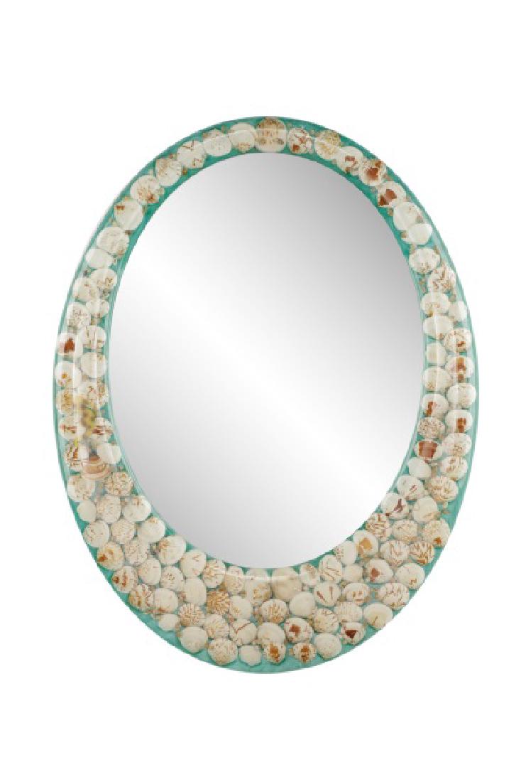 Mid Century Modern Seashell & Resin Wall Mirror (1 of 4)
