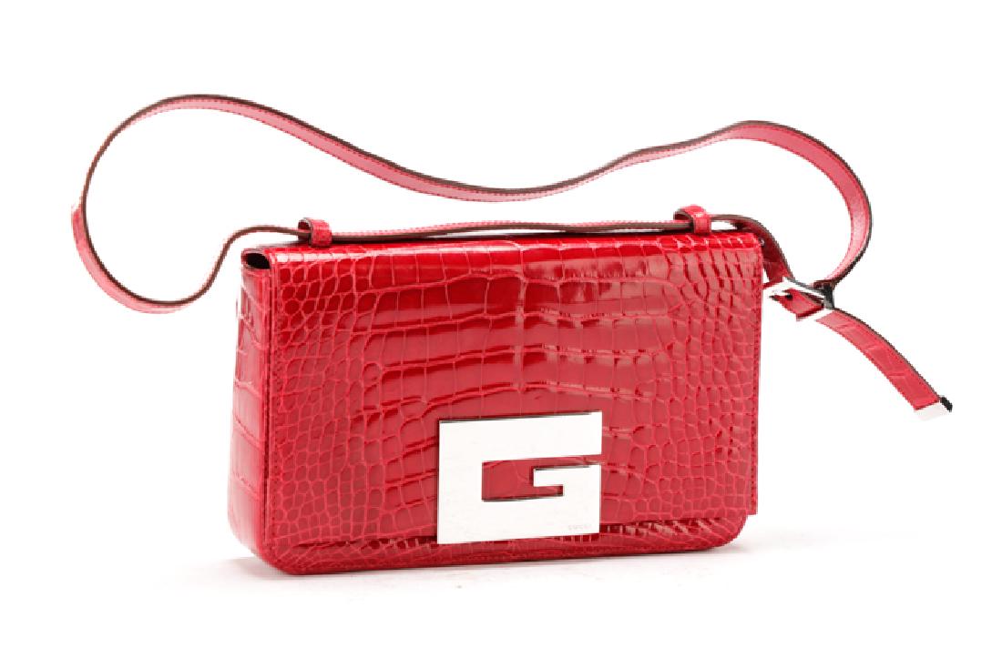 Gucci Patent Red Crocodile Leather Handbag (1 of 7)