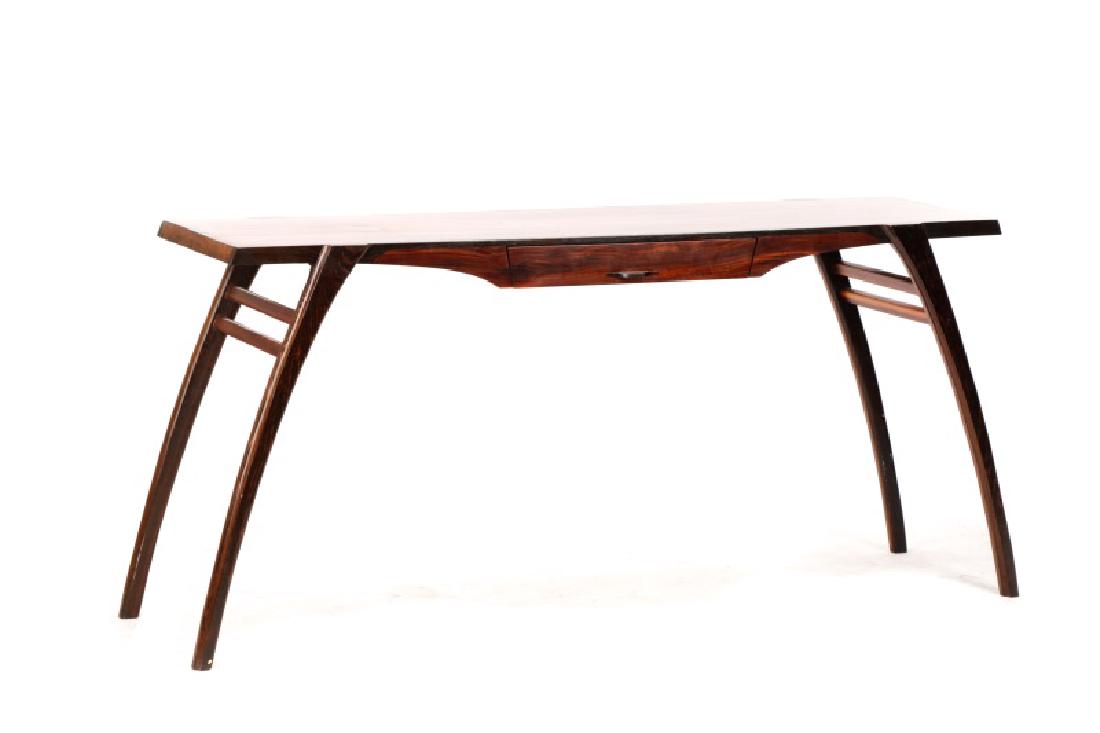 Custom Rosewood Console Table, Signed R. Bronk (1 of 9)