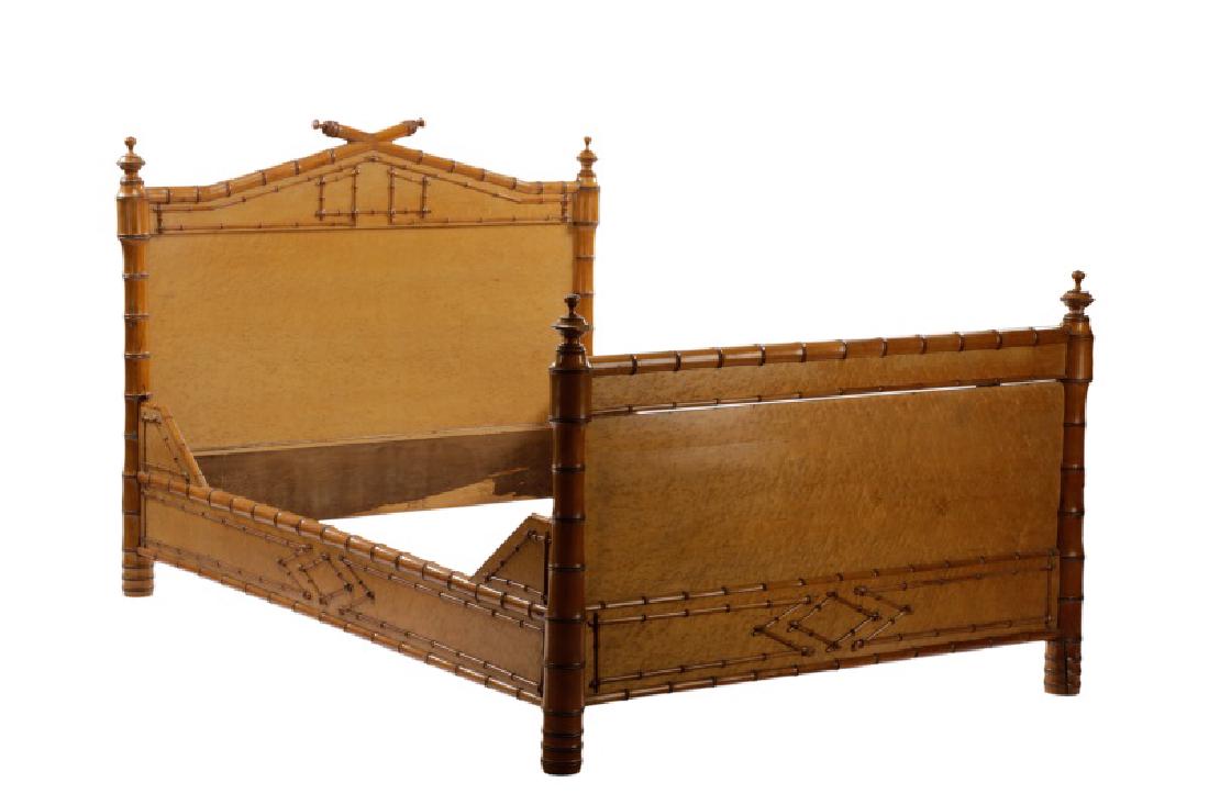 Aesthetic Movement Maple Simulated Bamboo Bed (1 of 6)