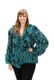 Roberto Cavalli Teal Blue Fox Fur Coat