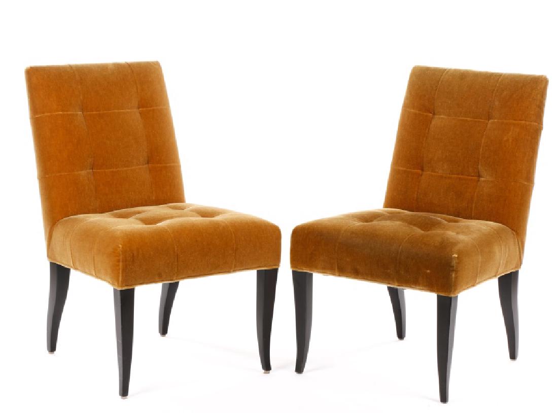 Pair of Eaton Mohair Side Chairs by John Hutton (1 of 9)