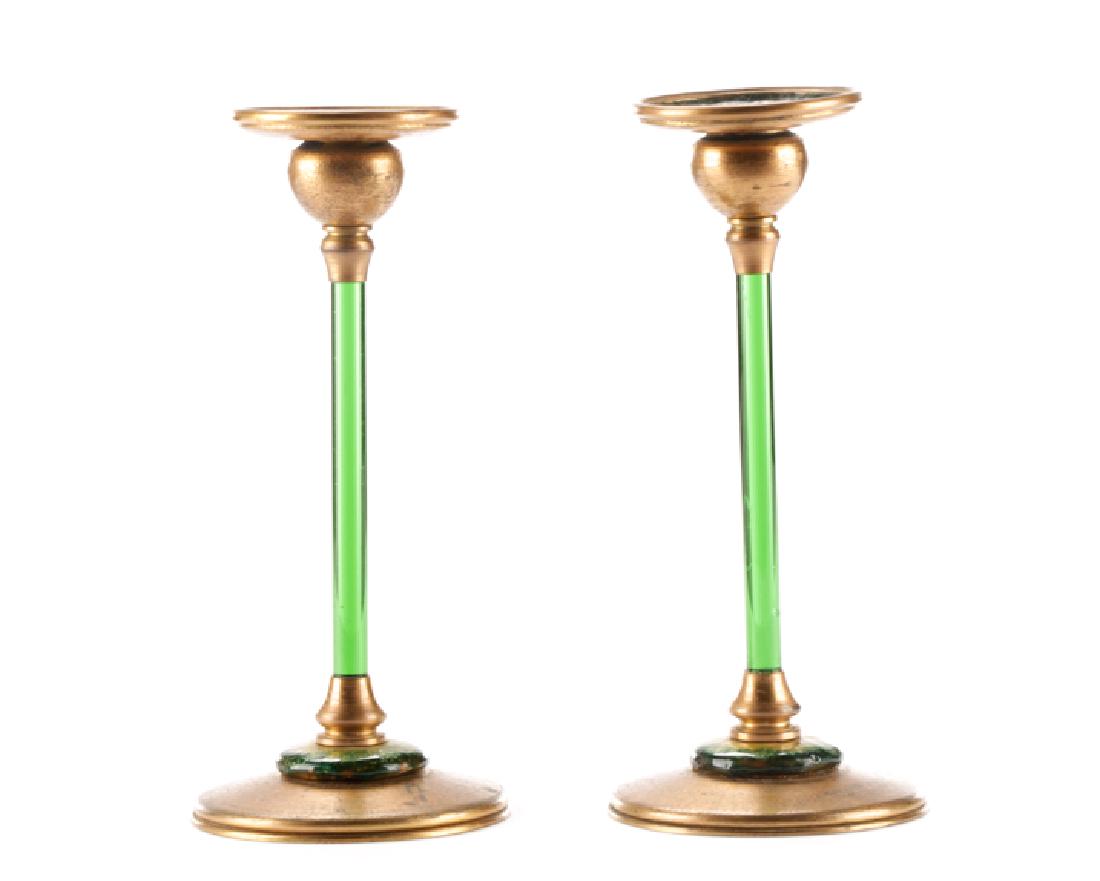 Pair of Louis C. Tiffany Furnaces Candlesticks (1 of 6)