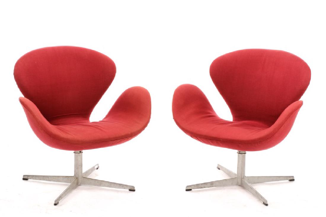 Pair of Jacobsen For Fritz Hansen "Swan" Chairs (1 of 6)