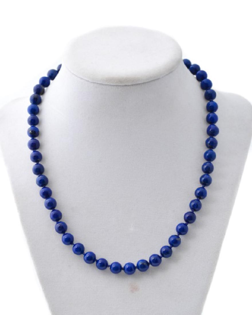 Ladies Lapis Lazuli Beaded Necklace w/ 14k Clasp (1 of 1)