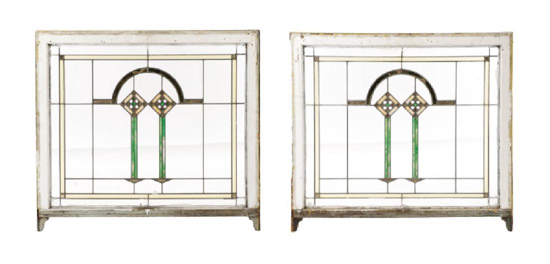 Pair of Leaded and Stained Glass Windows (1 of 1)