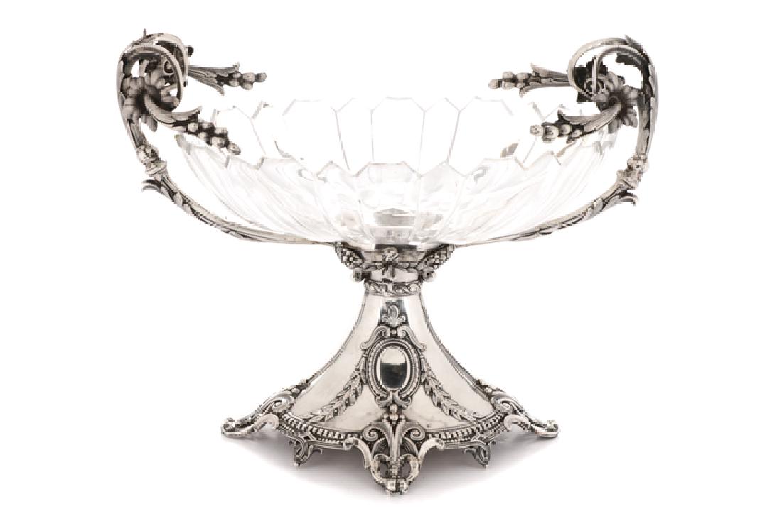 Silverplate & Cut Crystal Handled Centerpiece (1 of 8)