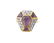 Italian 18k Yellow Gold, Amethyst, & Diamond Ring