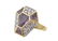 Italian 18k Yellow Gold, Amethyst, & Diamond Ring - 2