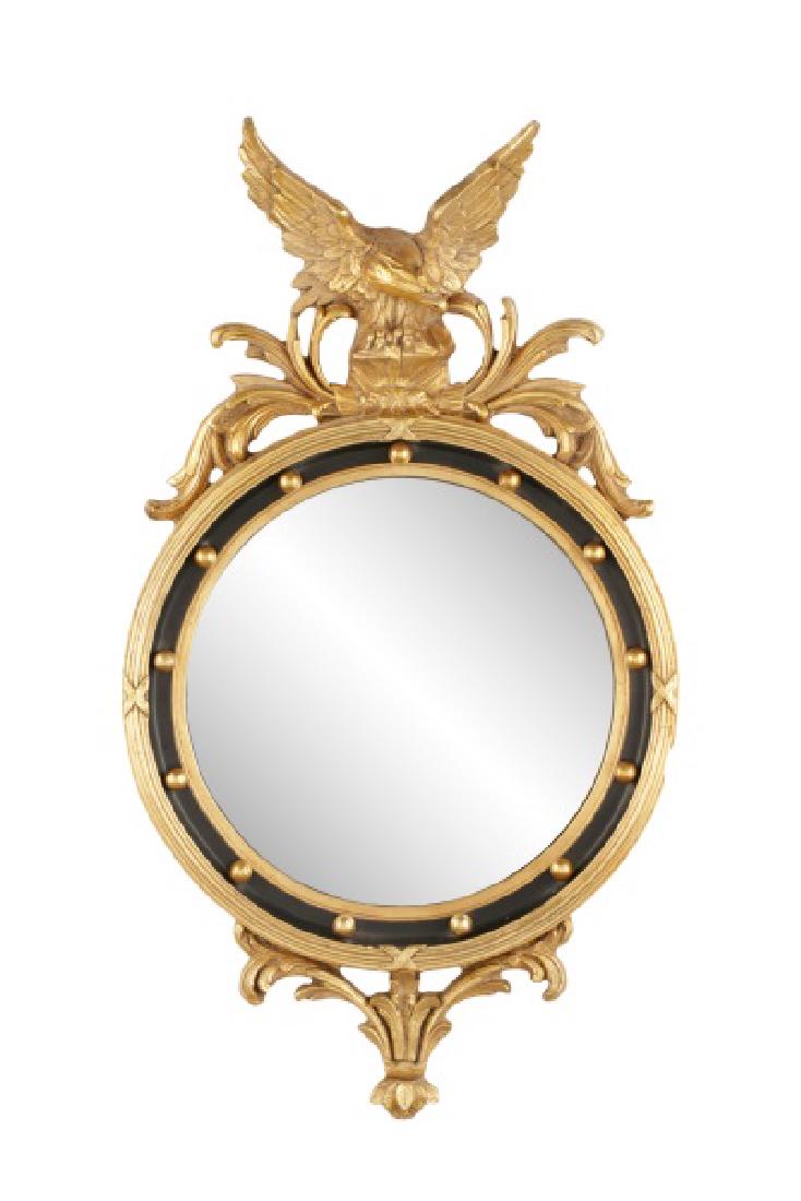 Federal Style Gilt Convex Mirror with Eagle Crest (1 of 4)