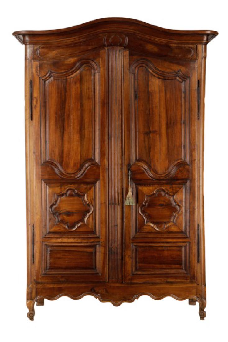 Carved Louis XV Style French Provincial Armoire (1 of 9)