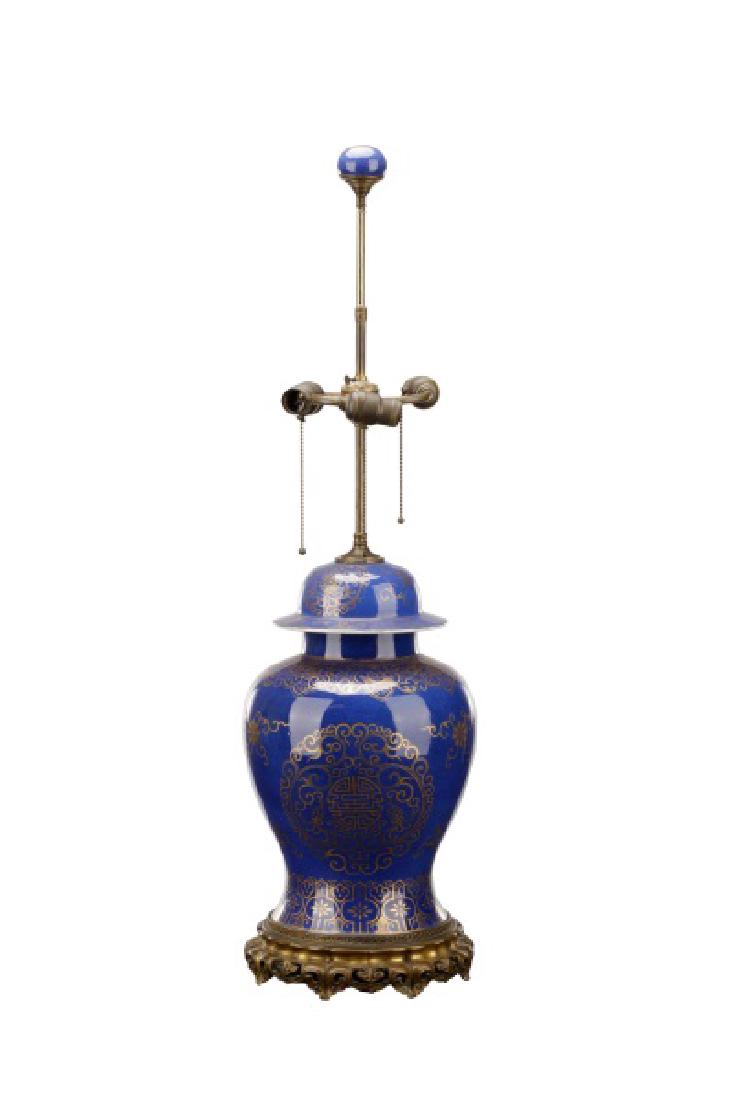Chinese Porcelain & Bronze Urn Form Table Lamp (1 of 8)
