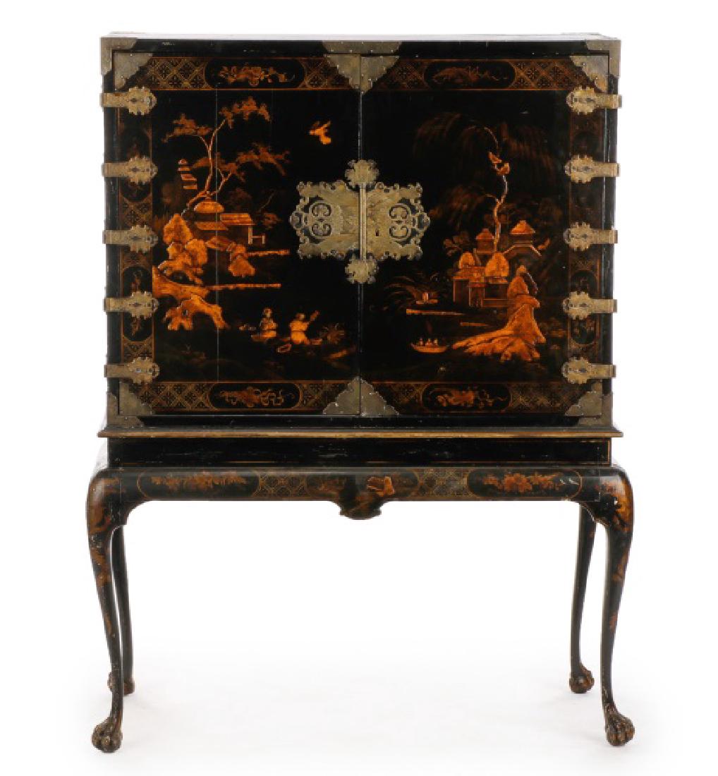Early 19th Century Japanned Cabinet on Stand (1 of 10)
