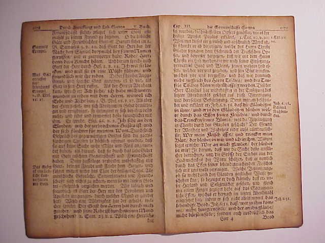 1751 BiFolium Benjamin Franklin: 1751 Bifolium from “Wahren Christenthum”, printed at Philadelphia in Fraktur at the shop of Benjamin Franklin in collaboration with Johann Bohn. (With copy of title leaf)