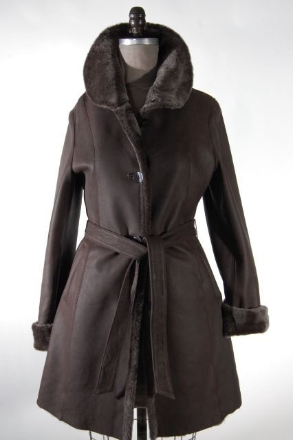 Wonderful and Warm Classically Styled Dark Chocolate: Wonderful and Warm Classically Styled Dark Chocolate Brown Snowtop Shearling Stroller. Size Small. Retail price of $3,395!