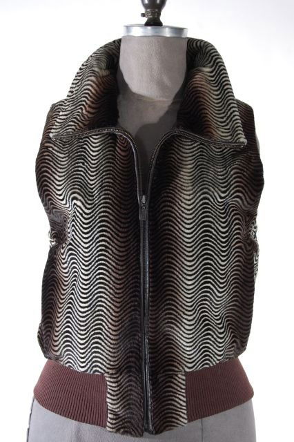 Fabulous Black Brown and White Go with Everything: Fabulous Black Brown and White Go with Everything Sheared Mink Vest. Size Small. Retail price of $3,395!