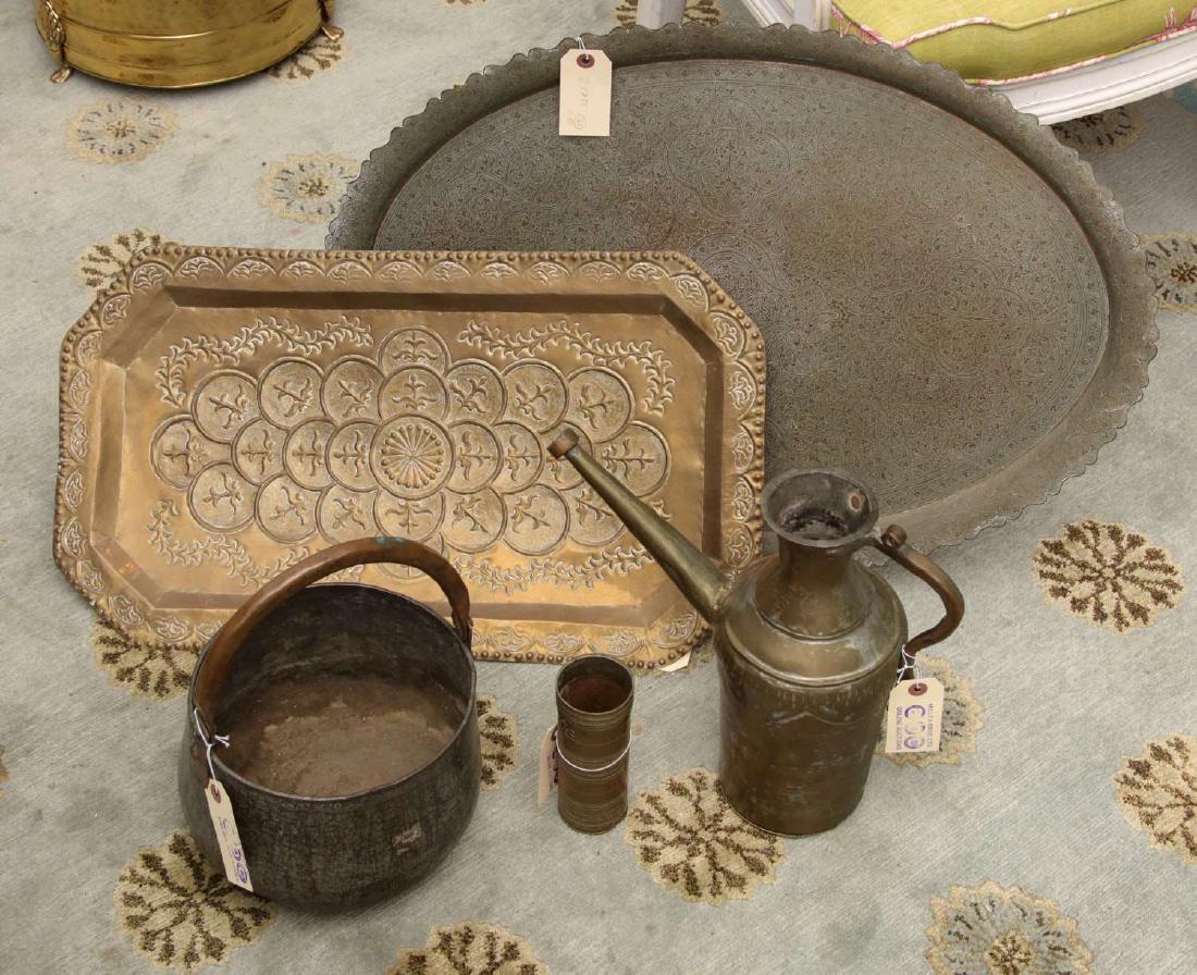 (5) pieces Indo-Persian tinned copperware (1 of 6)