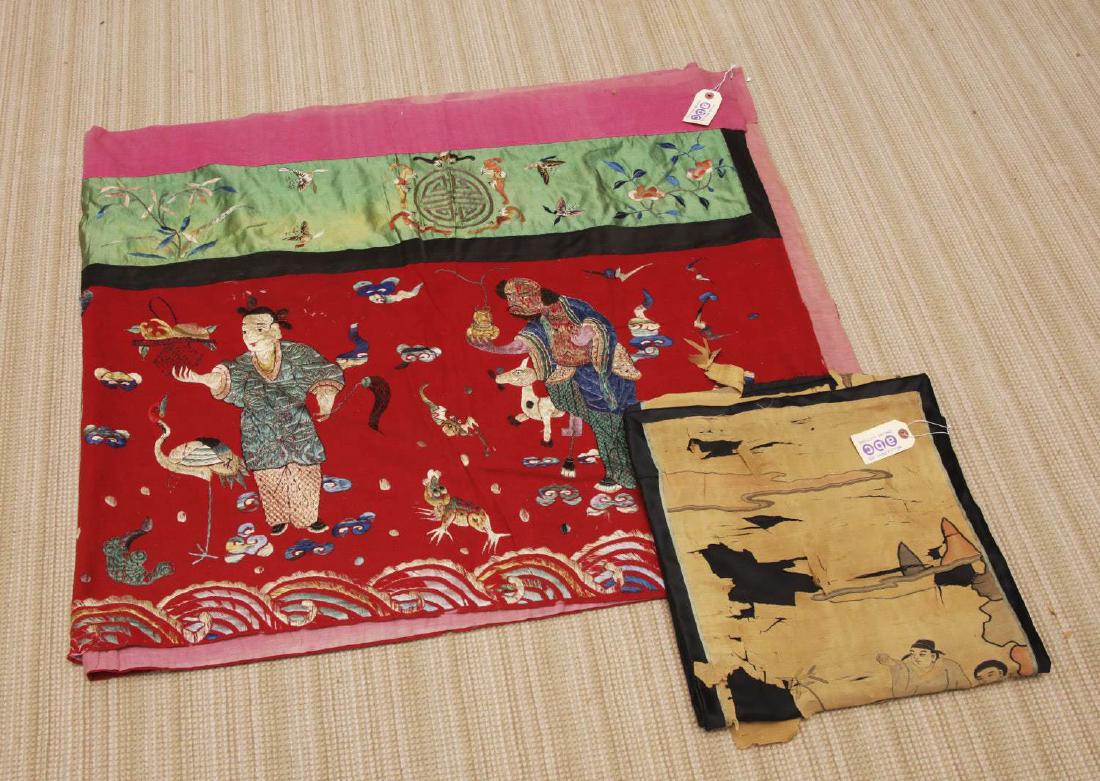 (2) Chinese embroidery textile panels (1 of 10)