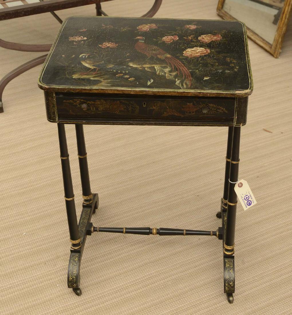 George III Chinoiserie painted work table (1 of 10)
