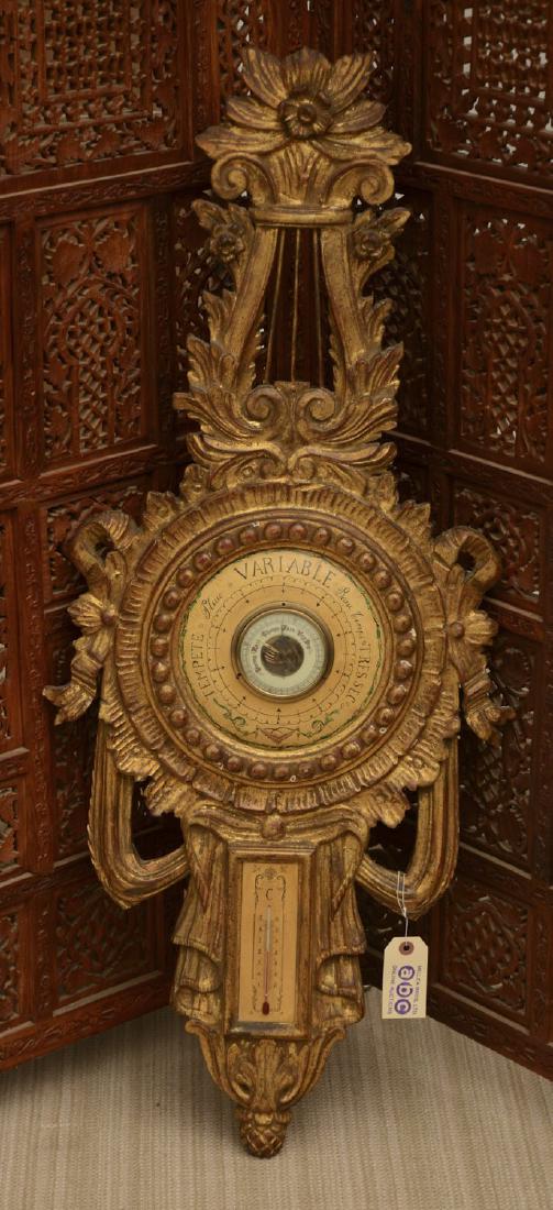 Italian giltwood barometer thermometer (1 of 7)