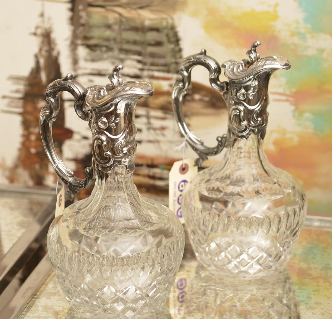 Pair Art Nouveau silver plated wine/water ewers (1 of 5)