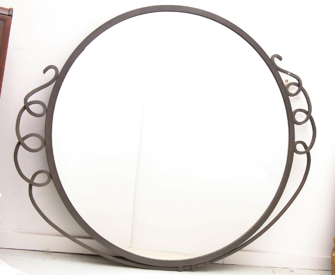 Large Modernist wrought iron wall mirror (1 of 5)