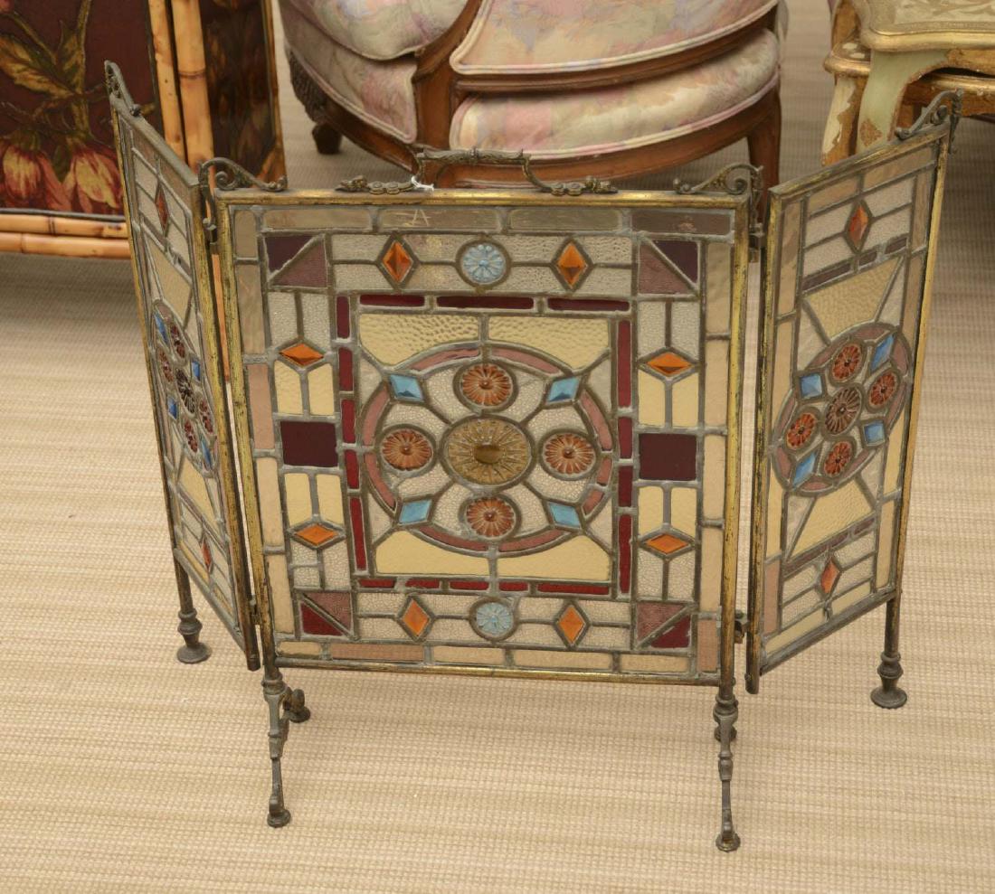 Nice Arts & Crafts leaded glass fire screen (1 of 6)
