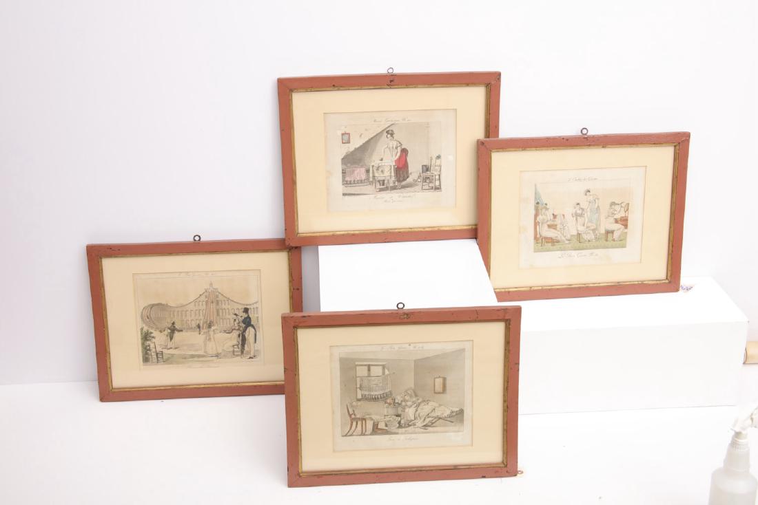 French School, (4) 19th c. color engravings (1 of 7)