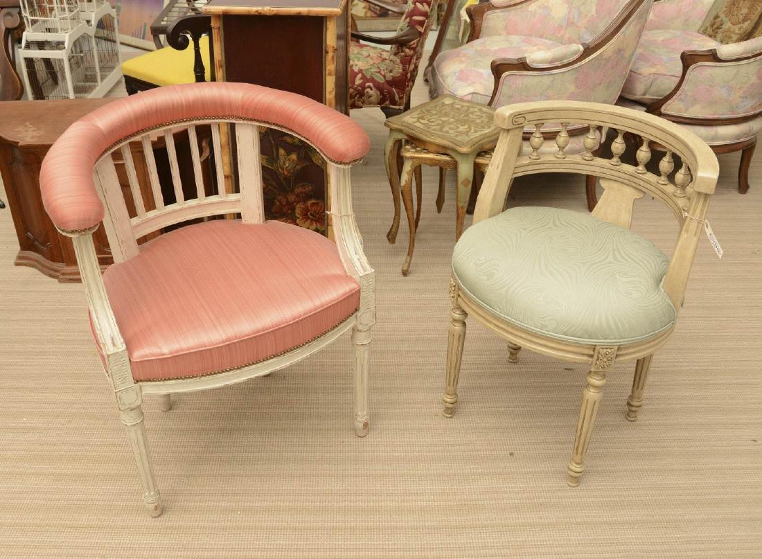 (2) Directoire style white painted chairs (1 of 5)