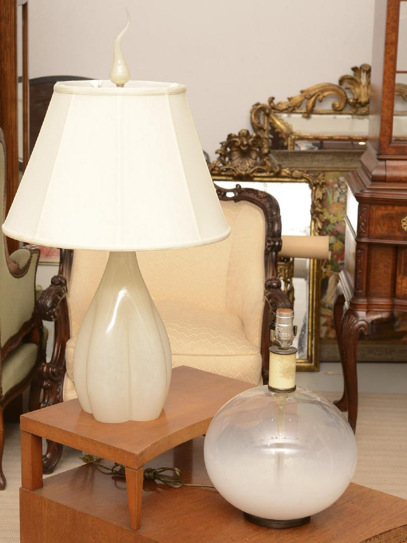 (2) French and Modernist glass table lamps (1 of 7)