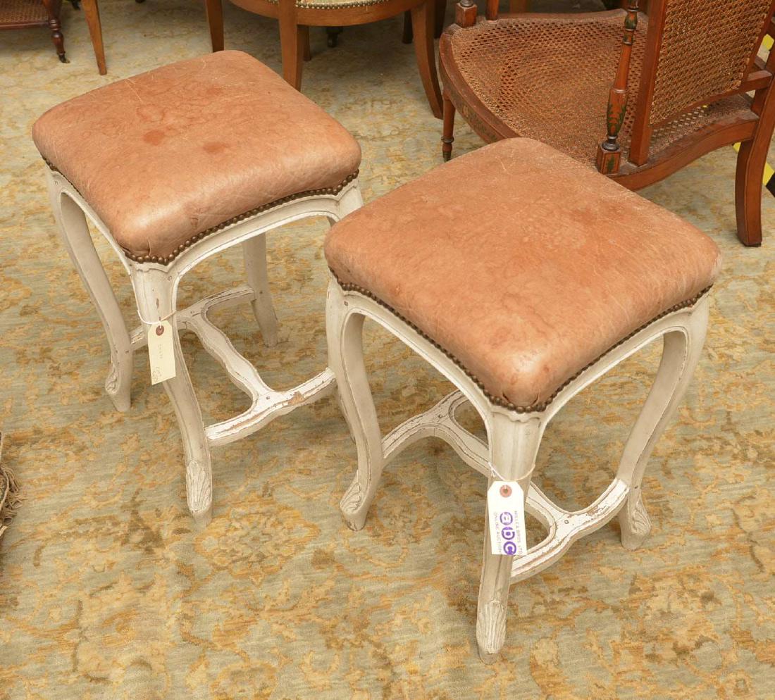 Pair Frederick P. Victoria leather bar stools (1 of 6)