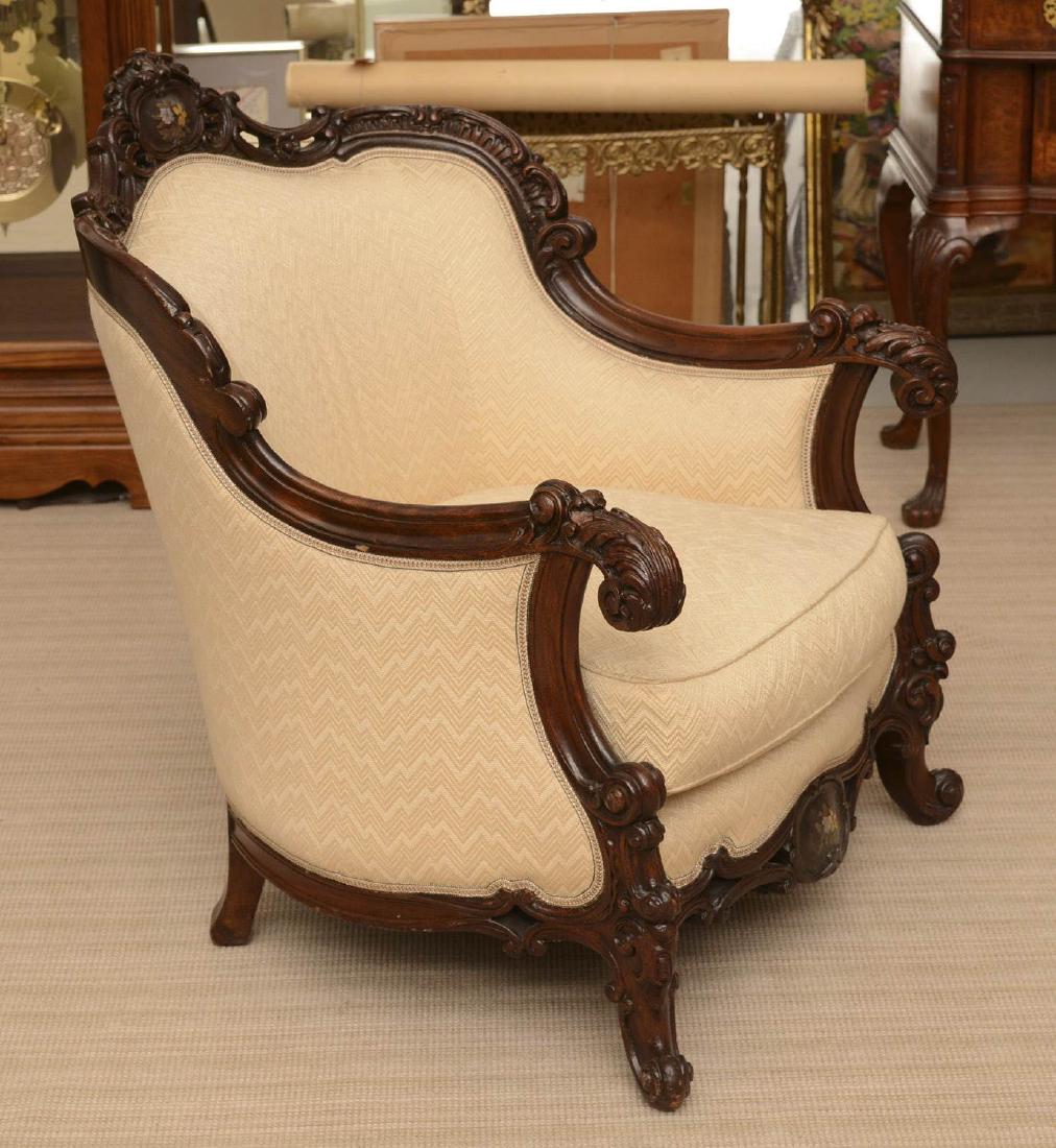 Rococo Revival painted mahogany parlor chair (1 of 8)